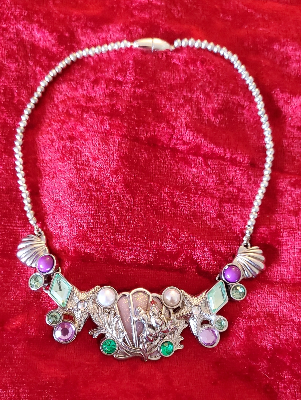 DISNEY STORE THE LITTLE MERMAID NECKLACE Pearl Sea Shell Necklace MERMAIDCORE